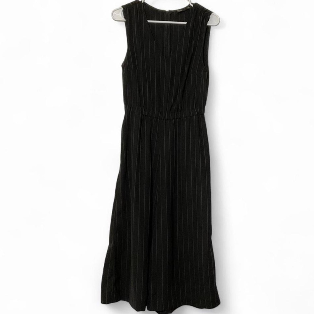 Noir V-neck Black stripped Jumpsuit